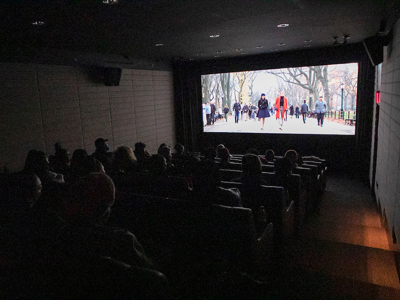 Attendees watch a film at the Bryant Park Hotel Screening Room in Manhattan, NY.