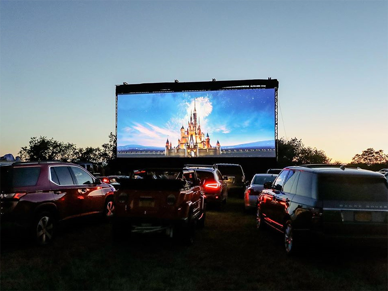 The show begins at the Blade charity pop-up drive-in theater in The Hamptons, NY.