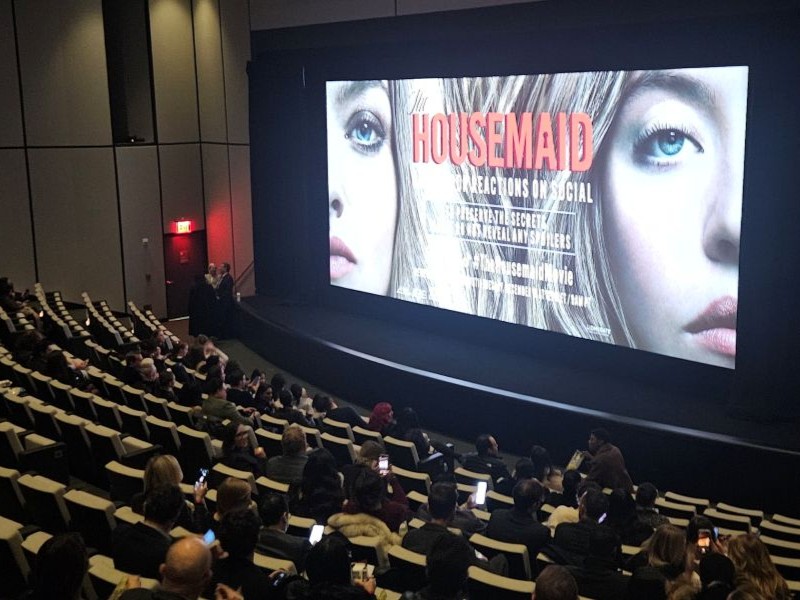 Setup for Netflix's The Irishman (2019) screening in Manhattan, NY.