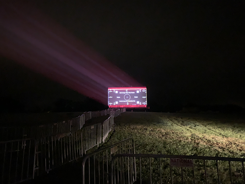 A/V equipment test for the Blade charity pop-up outdoor theater in The Hamptons, NY.