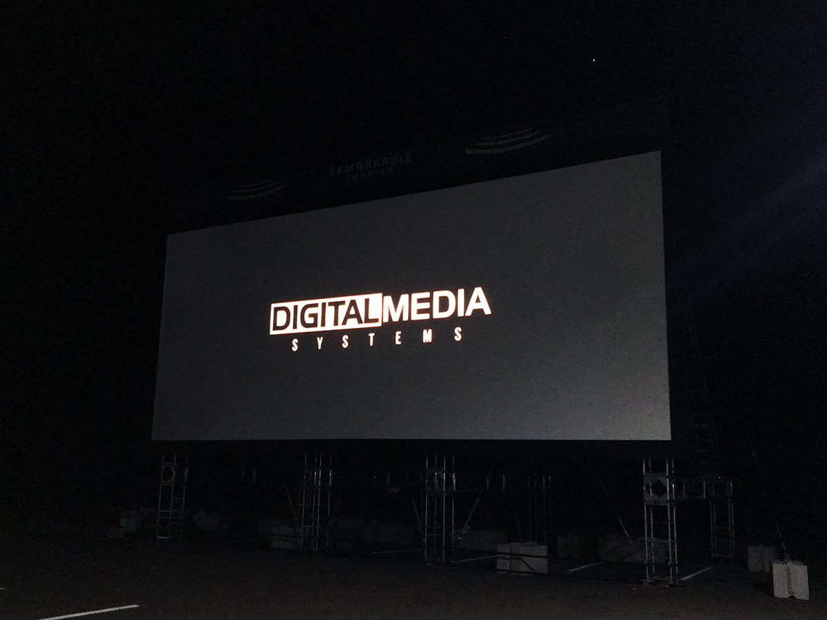 A/V equipment test for the Remarkable Theater pop-up outdoor theater in Westport, CT.