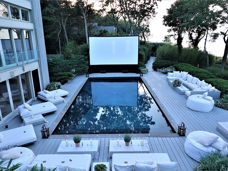 Screen setup at a private residence in The Hamptons, NY.